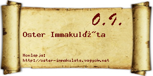 Oster Immakuláta névjegykártya